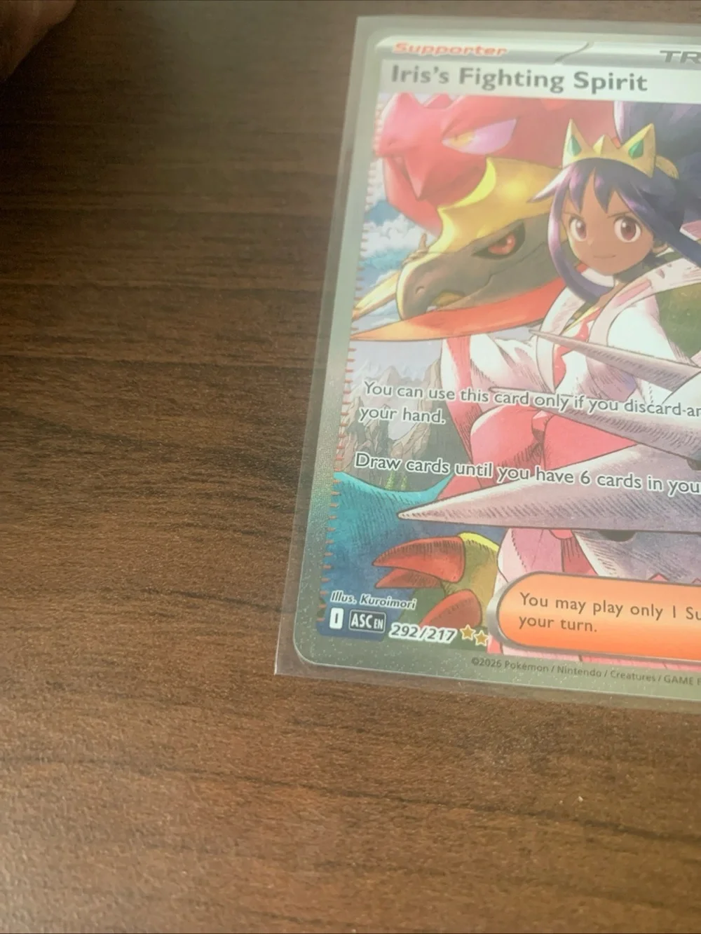 Iris's Fighting Spirit TCG Card - Pink and Purple Artwork